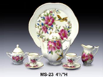 MINIATURE TEA SET HUMMINGBIRD